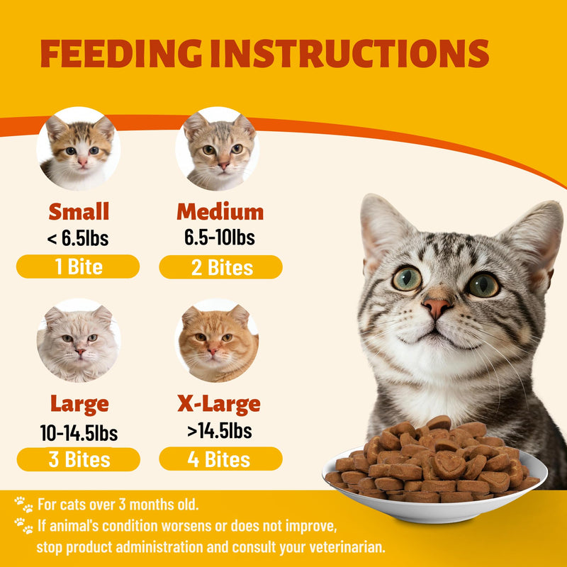 MUITIBITES 7.76 oz Skin & Coat Bites for Cats - with Omega 3, Omega 6 from Salmon Oil for Cats,Cat Vitamin E, Biotin - Supports Cat Skin Care,Anti Shed & Allergy Relief - Cats Skin and Coat Supplement