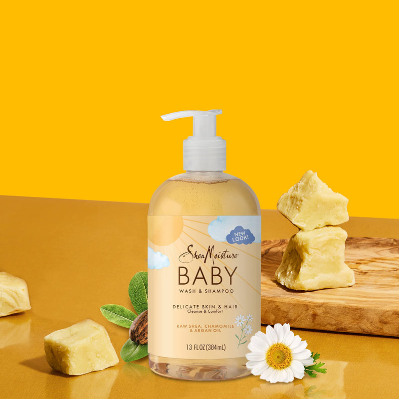 SheaMoisture Baby Wash & Shampoo for All Skin Types Raw Shea, Chamomile & Argan Oil Baby Wash and Shampoo with Frankincense & Myrrh to Help Cleanse 13 oz, Gold, Packaging may vary 13 Fl Oz (Pack of 1) - BeesActive Australia