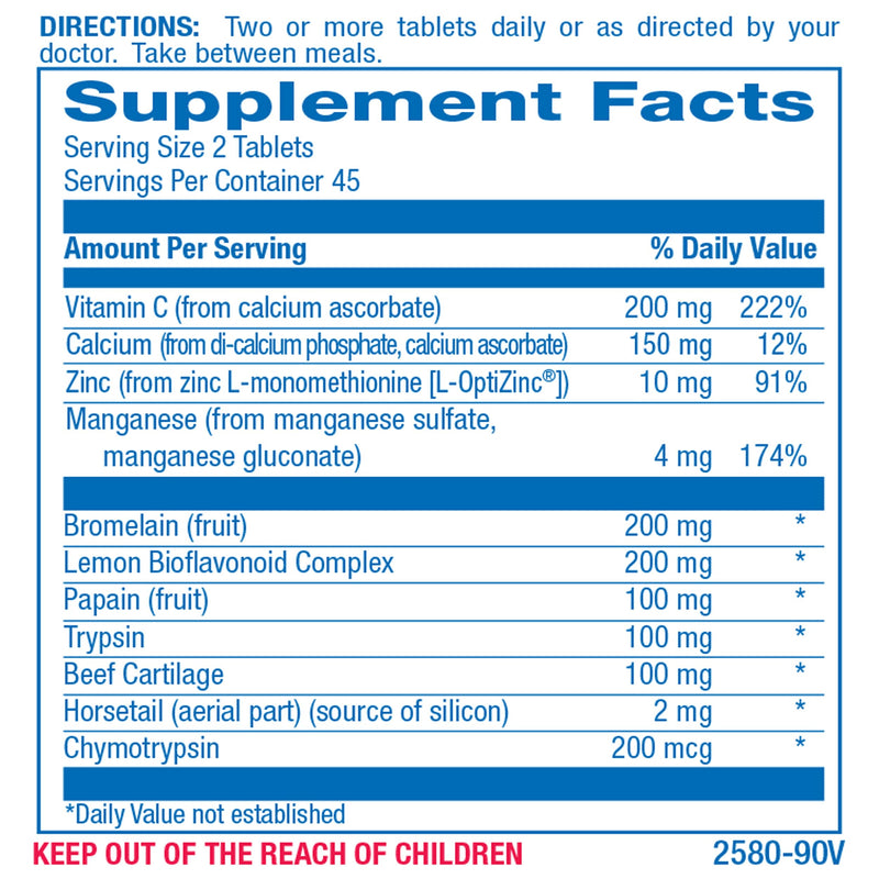 Bromelain Supplement for Soft Tissue Injuries - 90 Tablets - Vitamin C, Zinc, Citrus Bioflavonoids - Soft Tissue Support for Acute Injury Recovery - Zymain Proteolytic Enzymes, Minerals, Vitamins - BeesActive Australia