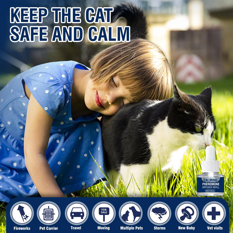 Pheromones cat socket calming cat calmer cat relaxation calming agent relaxation anti-stress agent helps with signs of reduces conflict behavior 3 x 48 ml refill bottles (M) M - BeesActive Australia
