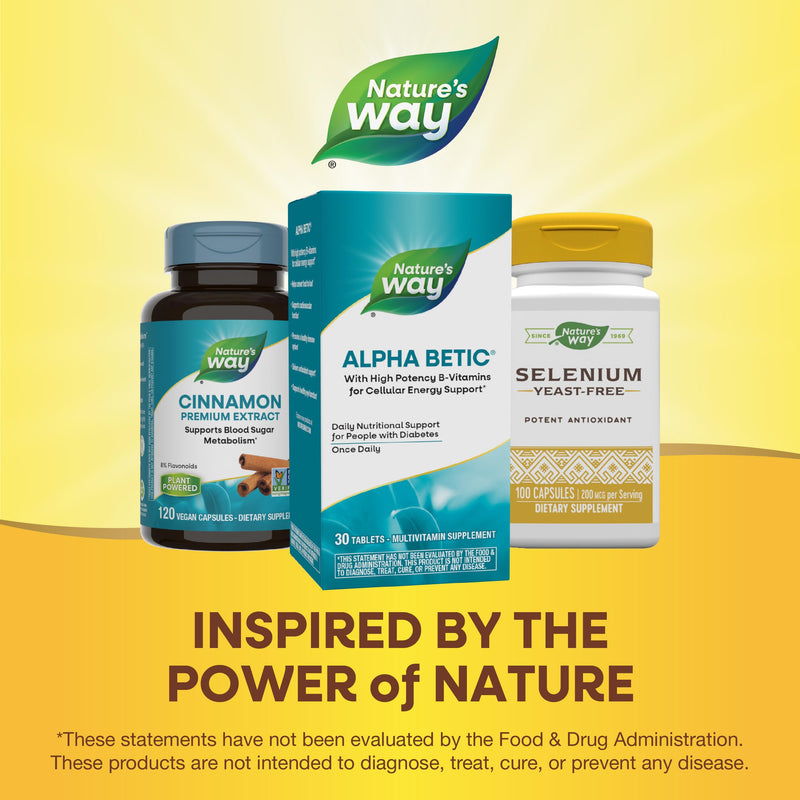 Nature's Way alpha betic, Diabetic Multivitamin for Daily Nutritional Support, with B-Vitamins for Energy Metabolism Support*, Alpha Lipoic Acid, Taurine, Lutein, 30 Tablets 30 Count (Pack of 1)