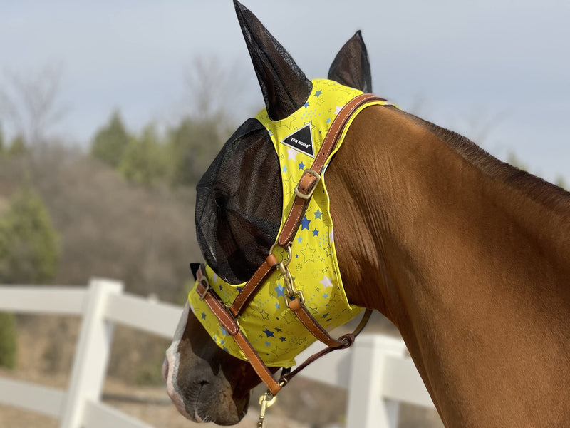 TGW RIDING Horse Fly Mask Super Comfort Horse Fly Mask Elasticity Fly Mask with Ears We Only Make Products That Horses Like (L,Dark Yellow)…… - BeesActive Australia