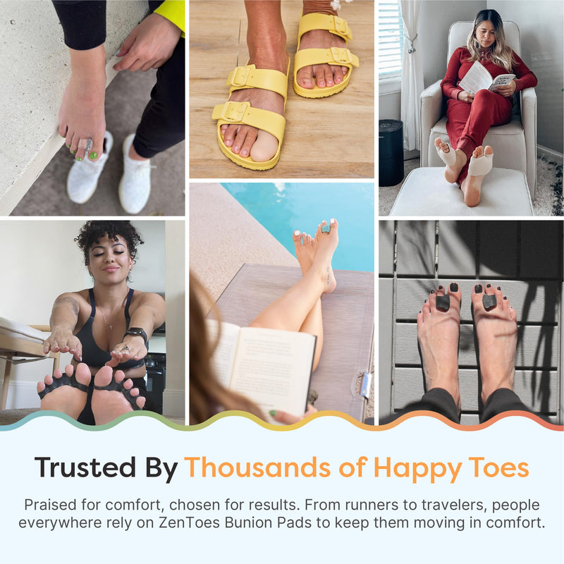 ZenToes Bunion Pads to Wear with Shoes – Waterproof Soft Bunion Cushion Protector, Breathable Adhesive Foot Pad for All Day Comfort & Support, 24 Count Beige 24 Pack