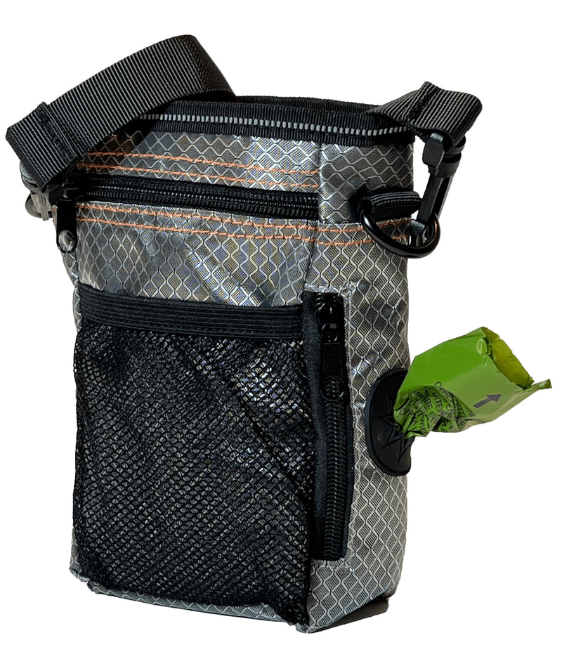 Dog Treat Training Pouch - Dog Training Bag Easily Carries Pet Toys & Treats. Includes Clicker, Foldable Bowl & Poop Bags, 3 Ways to Wear. Perfect for Obedience & Agility Training. Gray & Orange. - BeesActive Australia