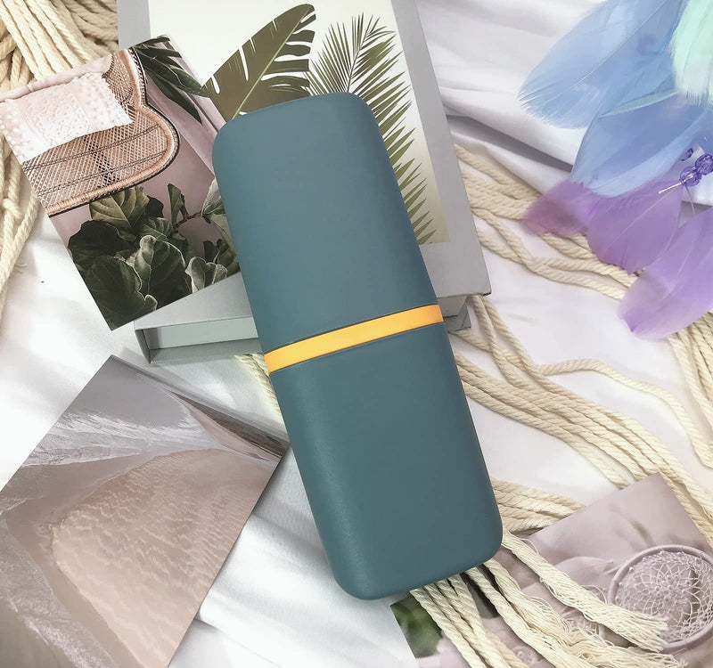 Travel Toothbrush Cup Case, Toothbrush Travel Container Portable Travel Toothbrush Holder Toothpaste Storage for School Camping Business Trip Bathroom Navy Blue - BeesActive Australia