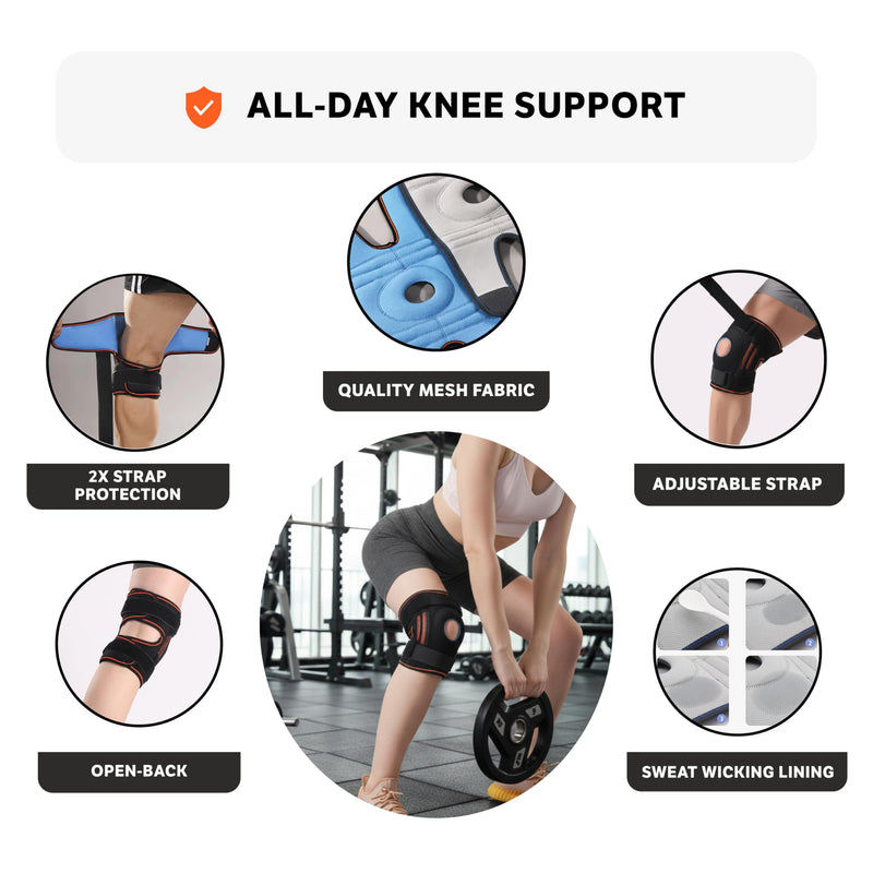 Knee Brace for Knee Pain Relief - Side Stabilizers & Patella Gel Pads, Knee Support for Running, Sports, Arthritis, ACL MCL, Compression knee Support (Medium) Medium