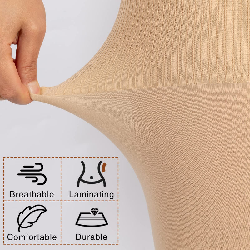 8-15mmHg Medical Compression Pantyhose for Women Graduated Support Hose Leggings Tight for Varicose Veins Large-XL-Large Beige - BeesActive Australia