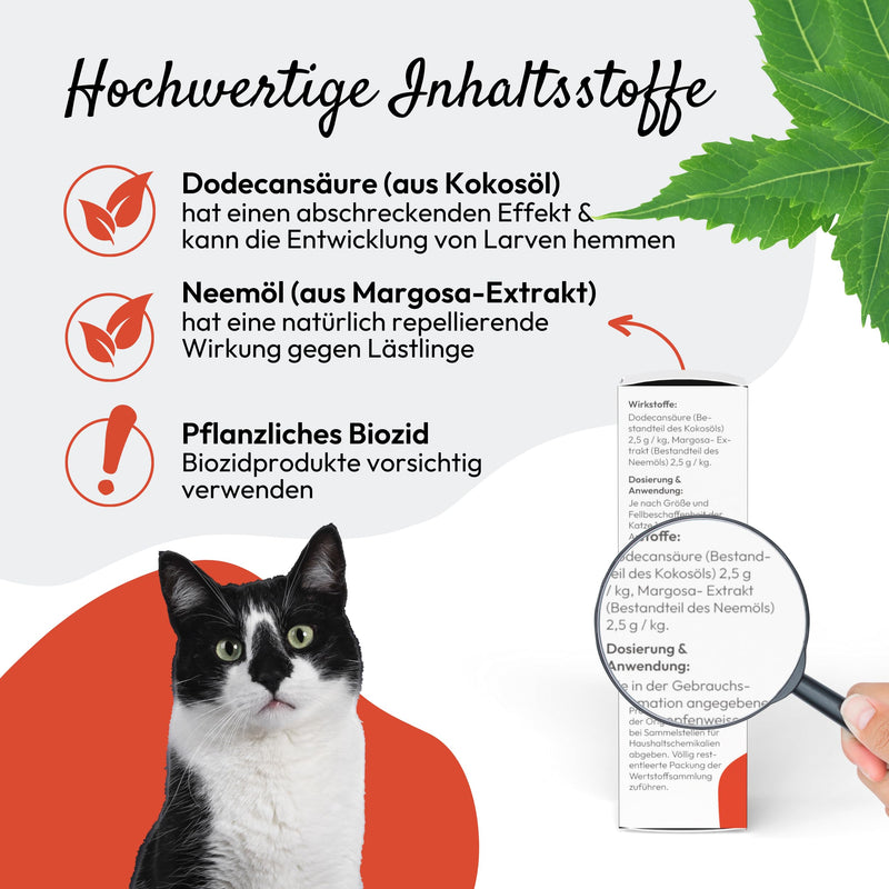 PHA Spot On drops for cats to ward off fleas, ticks and other pests, plant-based biocide, 2 plastic tubes of 1.5 ml each - BeesActive Australia