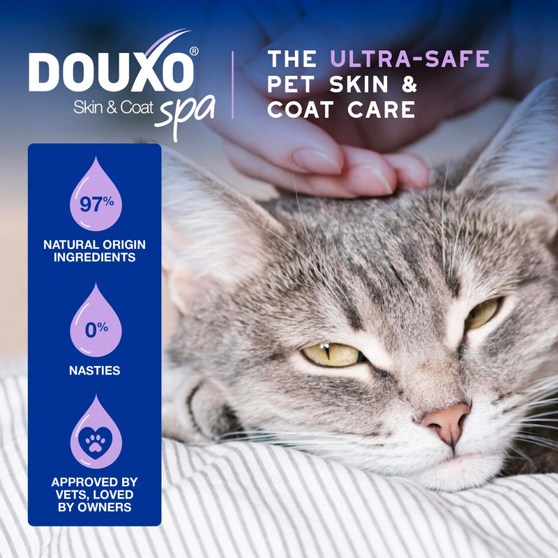 DOUXO Spa Complete Cat Bundle – No-Rinse Mousse & Wipes for for Stress-Free, Waterless Skincare - 97% Natural Ingredients, No Nasties