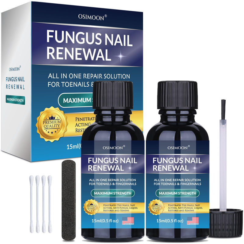 OSIMOON Toenail Fungus Treatment Extra Strength: Nail Fungus Treatment with 10% Undecylenic Acid, Nail Repair for Damaged Nails, Nail Fungus Treatment for Men and Women (2 Packs), Blue