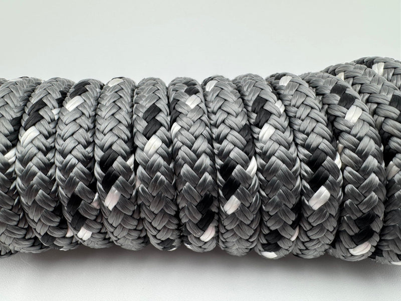 BABZ Premium Double Braided Nylon Dock Line, 1 Looped End, 3/8in x 15ft, Grey, 2 Pack - BeesActive Australia