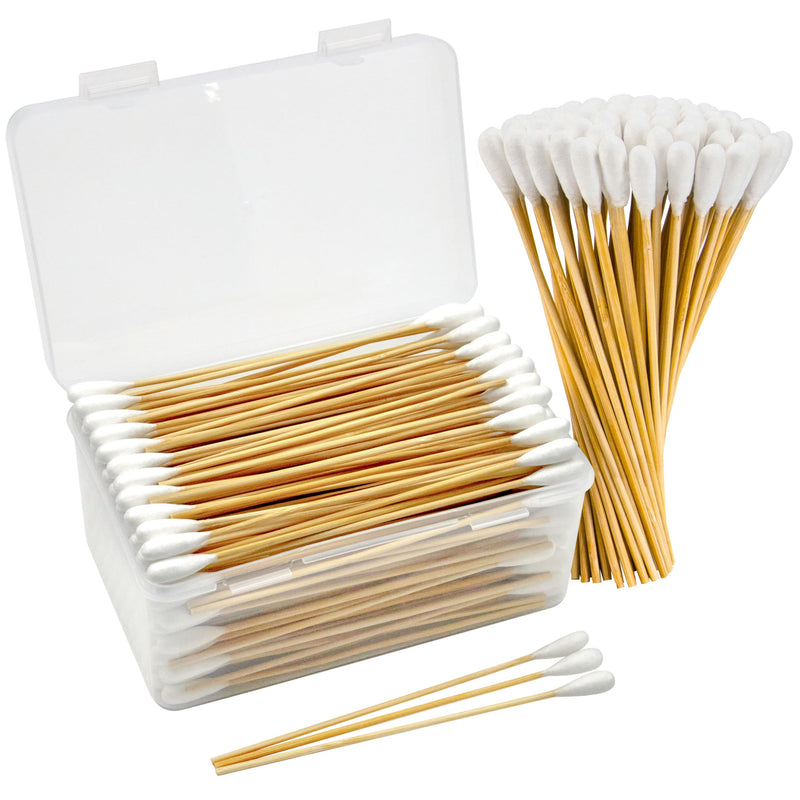 200PCS Large Cotton Swabs, Dog Cotton Swabs for Ears, 6" Long Dog Ear Swabs Large Size, Highly Absorbent Cotton Buds with Strong Bamboo Stick, Specially Designed for Dogs Cats Ear Cleaning, Pet Care 200pcs cotton swabs