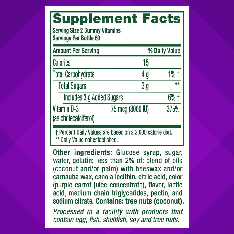 vitafusion Extra Strength Vitamin D3 Gummy, Strawberry Flavored Bone and Immune System Support (1) 120 Count - BeesActive Australia