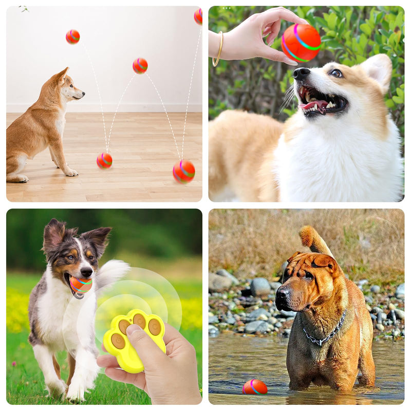 2024 New Upgrade Interactive Dog Ball Toy, Auto Active Rolling Ball for Dogs, Rechargeable Self Rolling Ball Dog Toy with 2 Modes, Motion Activated Remote Control Dog Toys for Dogs & Engaging Dog Gift WELL