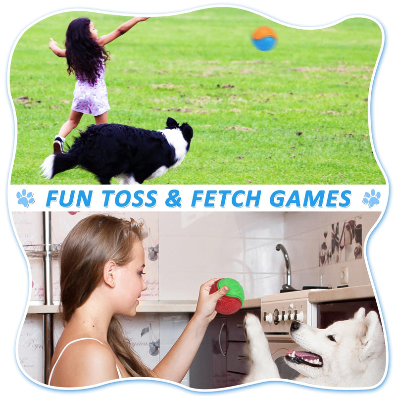 6Pcs Squeaky Dog Balls, Dog Toys Balls for Training, Tough Ball Toys for Dogs, Fit with Dog Ball Launcher, High Bouncy Dog Ball for Interactive Playing, Puppy Pet Chew Balls Teething Balls 2.5in S6-muti-color - BeesActive Australia