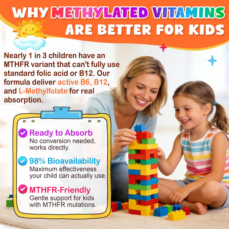 Kids Multivitamin Gummies - Kids Vitamins with Calcium, Probiotics, Iron, Omega-3, Methylated B12 & Methylfolate, Vitamin D3, K2, B6, A, C, E, Zinc for Healthy Growth - Sugar Free, Vegan, 60 Gummies Peach 60 Count (Pack of 1)