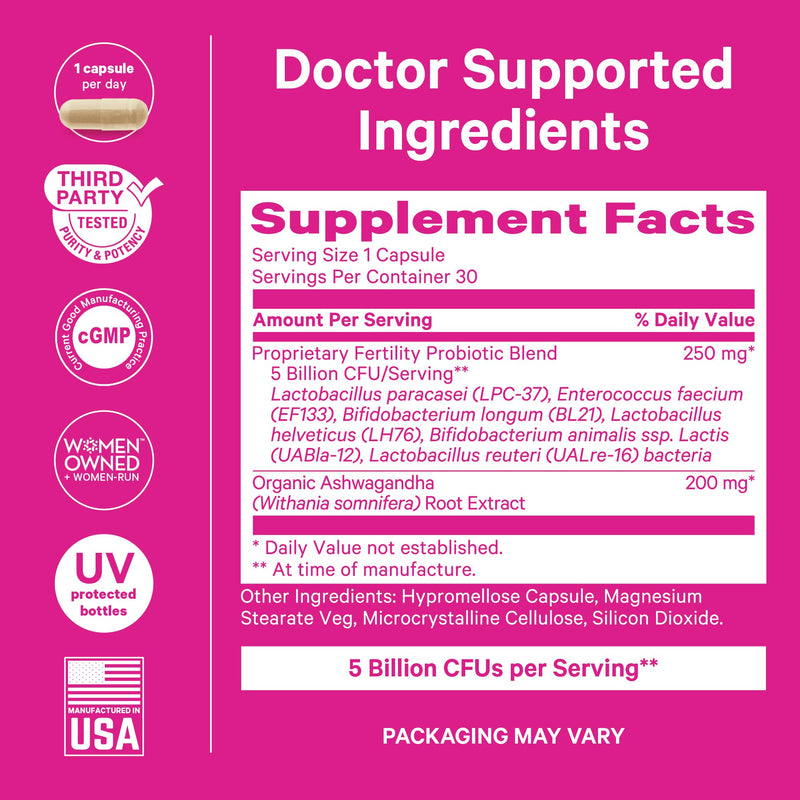 Pink Stork Fertility Supplement for Women + Probiotics for Conception