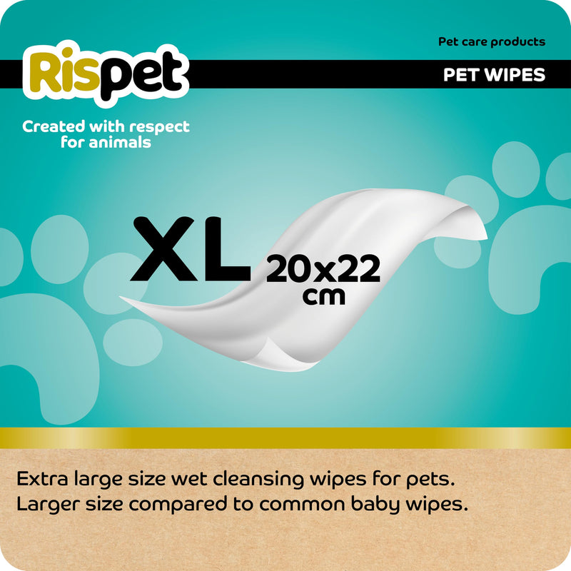 Rispet Hygienic and Cleaning Cloths XL, Coconut and Keratin, for the Fur of Dogs, Cats and Pets, 54 Cloths Coconut & Keratin (54 Cloths) - BeesActive Australia