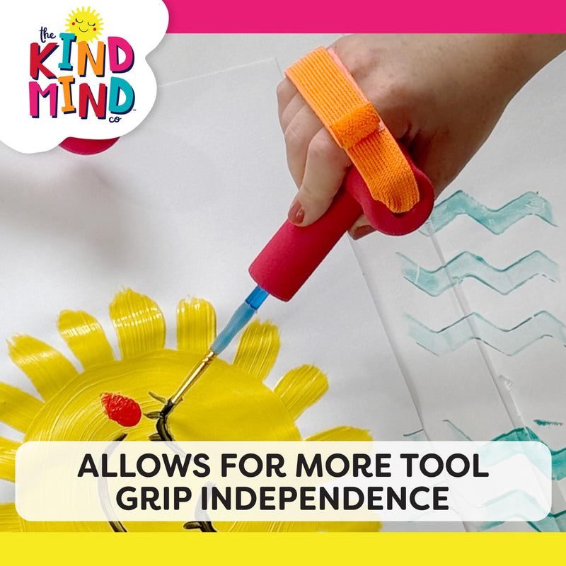 T-Shaped Grip Tools - The Kind Mind Company‚Ñ¢ Adaptive Art, Accessibility Aid for Kids & Adults, Mobility Aid for Painting, Drawing, Gripping - Small, 2-Pack