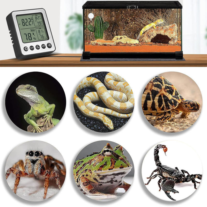 Digital Refrigerator Freezer Fridge Thermometer with Extra Sensor Digital Hygrometer max and min Before 24 Hours and All time Remember Reptile Tank Thermometer Hygrometer White zz20 A 1