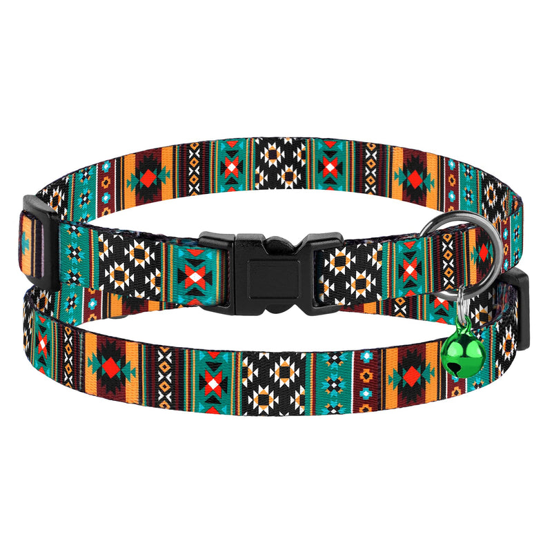 Cat Collar Breakaway 2PCS Adjustable Pattern Tribal Aztec Southwest Safety Pet Collars for Cats Kitten (Tribal + Southwest) - BeesActive Australia