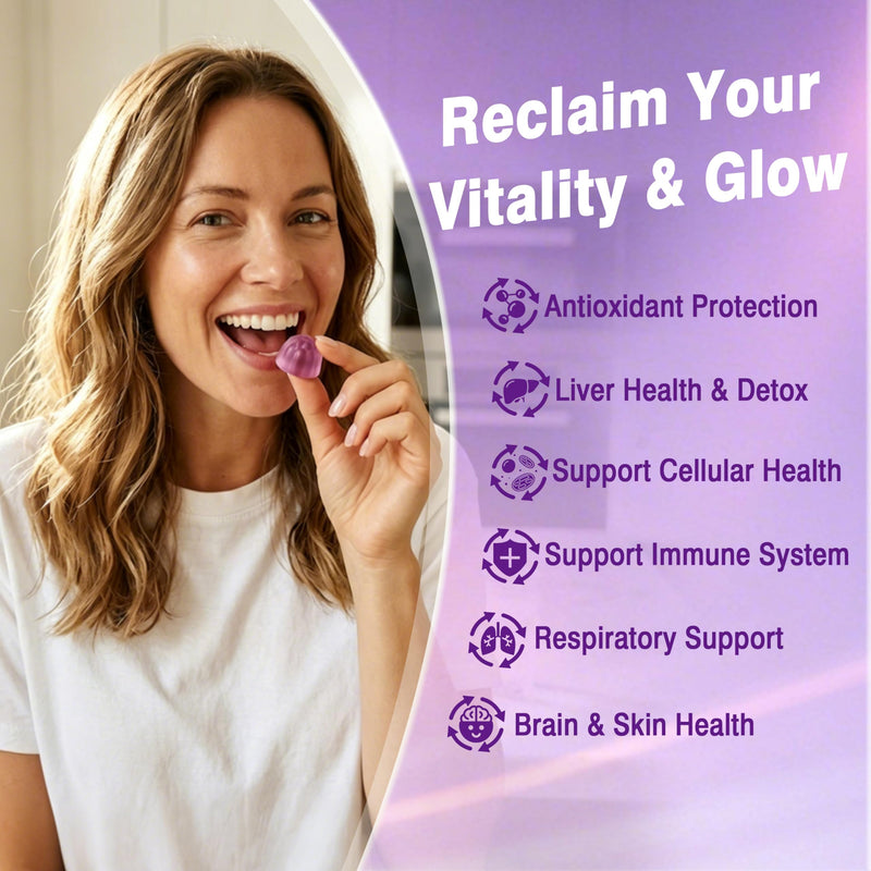 NAC Supplement 1000mg with NAD+, NAC NAD Gummies for Women 60 Counts | N Acetyl Cysteine with Glutathione Quercetin Selenium Zinc Vitamin E, Antioxidants, Immune & Liver Health, Vegan, Sugar-Free