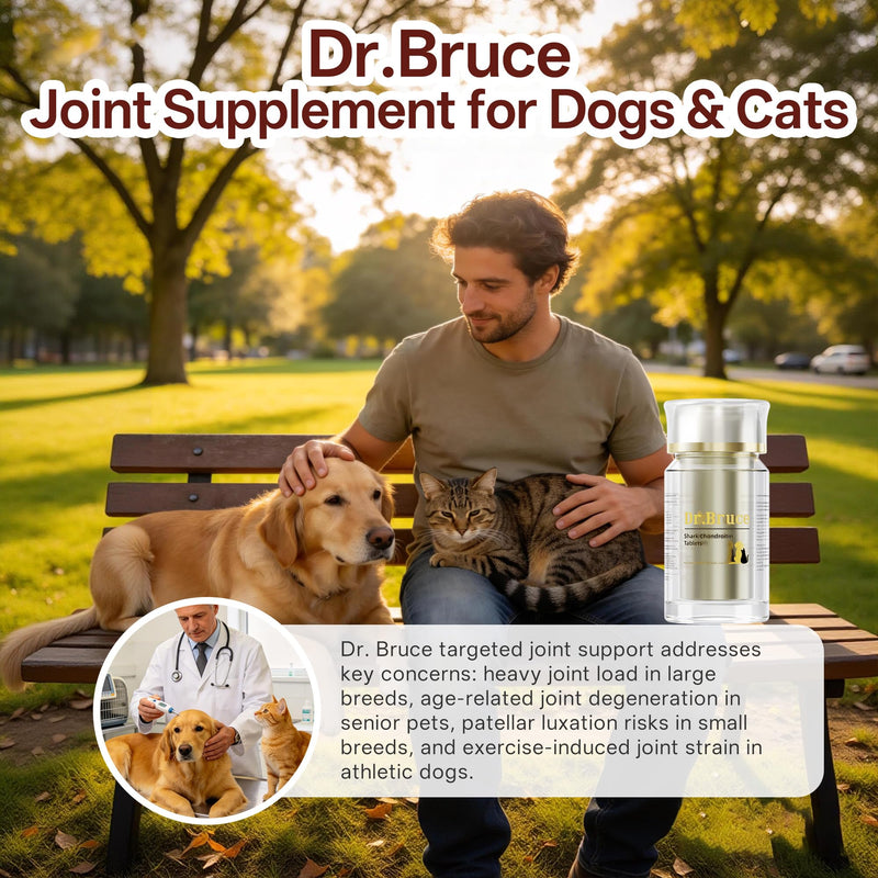 Joint Supplement for Dogs & Cats, Chondroitin Sulfate & Calcium Carbonate, Supports Hip, Joint & Bone Health, Chelated Trace Minerals for Skin & Coat, Meat Formula for All Breeds, 140 Chewable Tablets