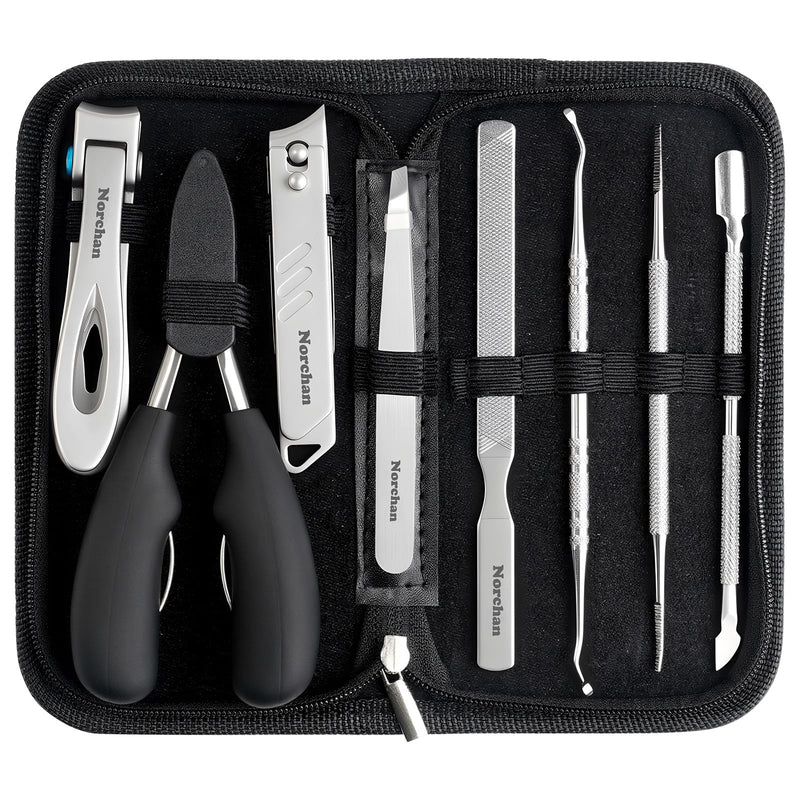 Nail Clippers Kit, 8-Piece Stainless Steel Toenail & Fingernail Clipper with Nail File & Cleaner, Precision Sharp Blade for Easy Clean Cut, Ideal for Men, Women, Seniors, Gift Pack - BeesActive Australia