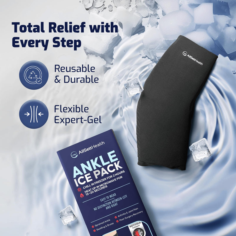 Ankle Ice Pack Wrap for Swelling - Hot/Cold Therapy Ice Wrap for Foot Pain Relief, Heel Pain Relief, Plantar Fasciitis, Achilles Tendonitis Relief, Sprained Ankle Compression, Medium - BeesActive Australia