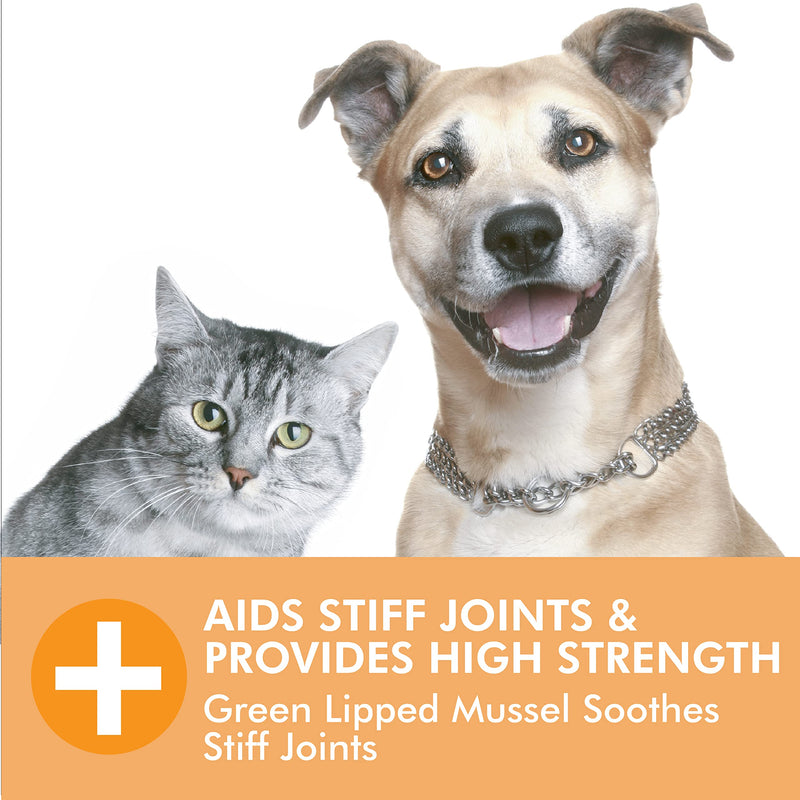 Hip and Joint Supplements for Dogs and Cats Health 120 Tablets - Arthritis Aid, Joint Care, Pain Relief Support for Senior, Young Pets - Glucosamine, Green Lipped Mussel, Chondroitin, Msm Joint Care for Dogs & Cats 120 Tablets