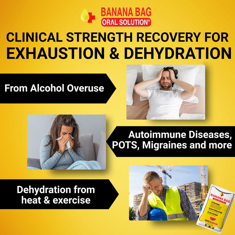 Banana Bag Electrolytes Vitamin Powder Drink Mix, Salted Watermelon 30 Pk | IV-level hydration powder packets w/ Electrolytes + Vitamin C & B-complex. Fast rehydration after exercise & alcohol recovery