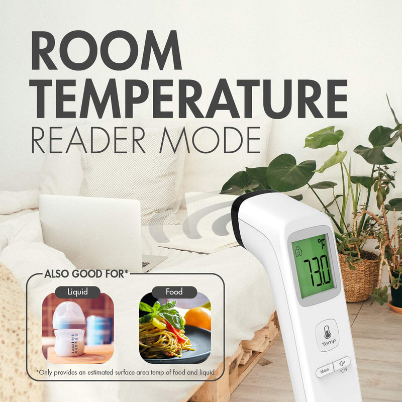 Tenergy Non-Contact Forehead Thermometer for Kids and Adults, Touchless Instant Result Infrared Thermometer, Digital Baby Thermometer with Fever Indicator for Whole Family, Batteries Included