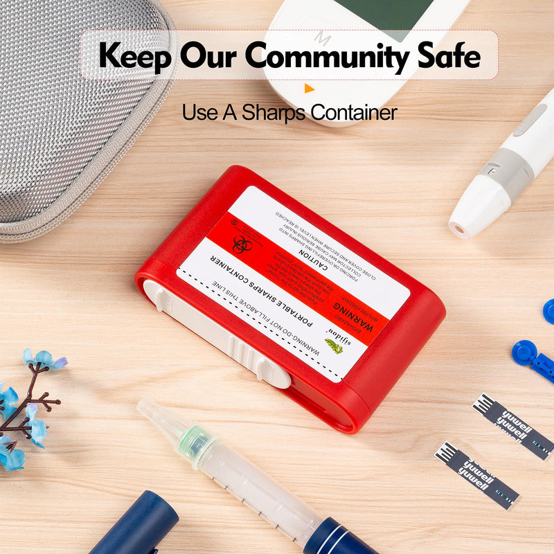 Pocket Travel Sharps Container for Blood Sugar Test Strips, Needle Container for Diabetic Insulin Pen NeedleÔºåBiohazard Treatment ContainerÔºåTravel and Home Use (3 Packs) 3 - BeesActive Australia