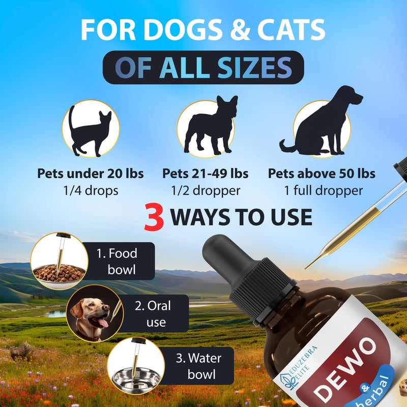 Cats and Dogs Natural Broad Spectrum Treatment - Against Parasites and Toxins - Herbal Medicine Support - All Breeds and Size - Puppy & Kitten - BeesActive Australia