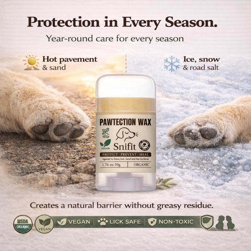 Dog Paw Balms – Organic Lick-Safe Paws Balm, Moisturizing Dogs Paw Protector for Cracked Paws & Dog Nose Balm – Soothing, Plant-Based Pet Balm Dogs & Cats with Natural Scent 50g