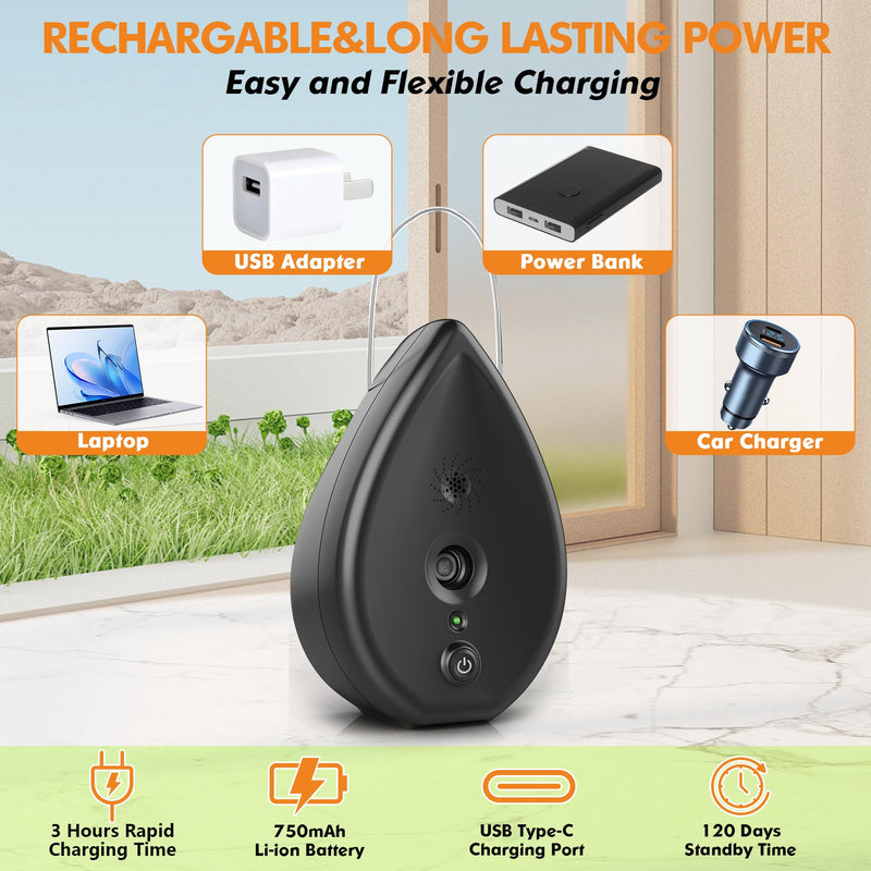 Anti Barking Device for Dogs, Rechargeable Bark Box Ultrasonic Barking Deterrent with 3 Level Modes/Irregular Ultrasound Frequency/Automatically Electronic Dog Whistle Stop Neighbors Dog from Barking Black Anti Barking Device