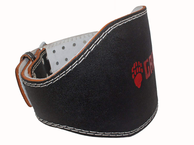Grizzly Fitness Enforcer Padded Genuine Leather Weightlifting Belt-4" | Suede Lining | Padded for Extra Comfort | Used by Pros | Won't Dig into Hips or Back | Training Belt for Improved Biomechanics Large