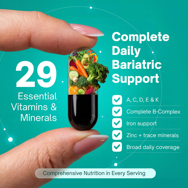 Post Bariatric Multivitamin for Gastric Bypass & Sleeve - 3 Pack | Liquid softgels with iron & 29 nutrients. Fast-absorbing, gentle on sensitive stomachs. 180 count, 3-month supply