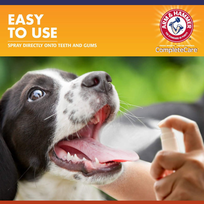 Arm & Hammer Complete Care Dog Dental Spray, 6 Fl Oz | Mint Flavor Dog Dental Spray for Easy Brushless Cleaning | Baking Soda Enhanced Formula for Fresh Breath and Tartar Control 6 Fl Ounce (Pack of 1) - BeesActive Australia