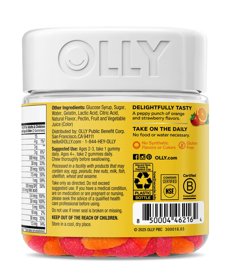 OLLY Kids Multi Gummy Worms, Overall Wellness & Immune Support - 70 Count Bottle 70 Count (Pack of 1)