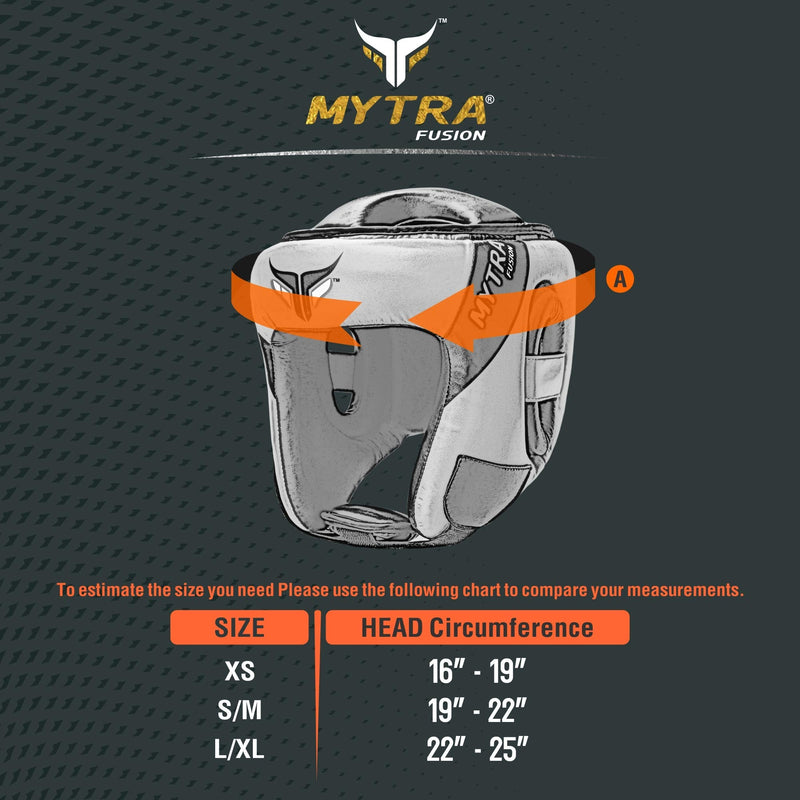 Mytra Fusion Boxing Headgear MMA Headgear Martial Arts Sparring Gear Headgear for Kickboxing, Muay Thai and Karate Training (Black, L/XL)