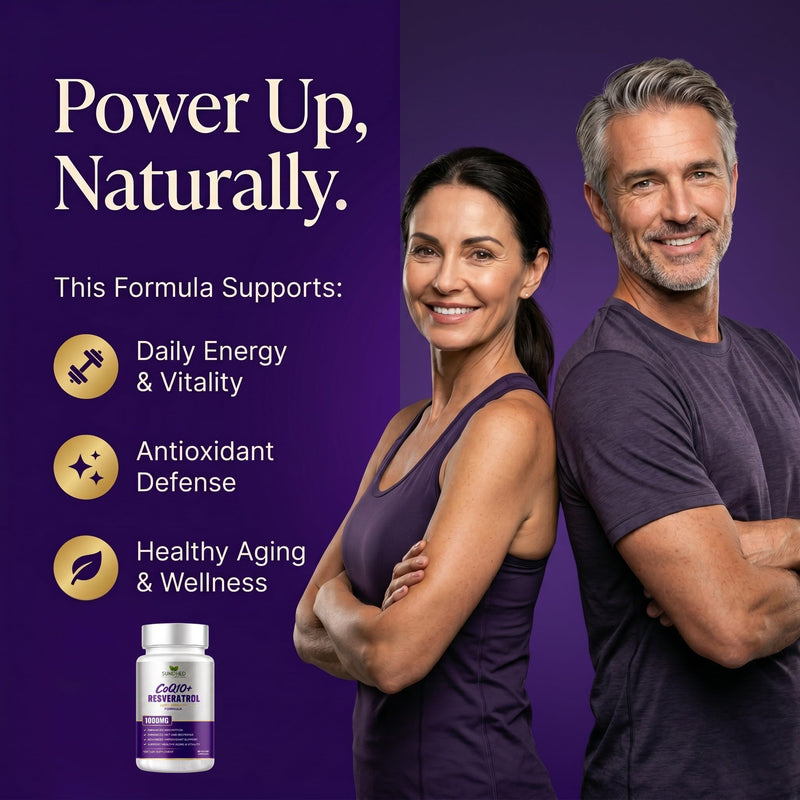 CoQ10 Powerful Antioxidant (Capsules Coq10+Resveratrol) 60 Count (Pack of 1)