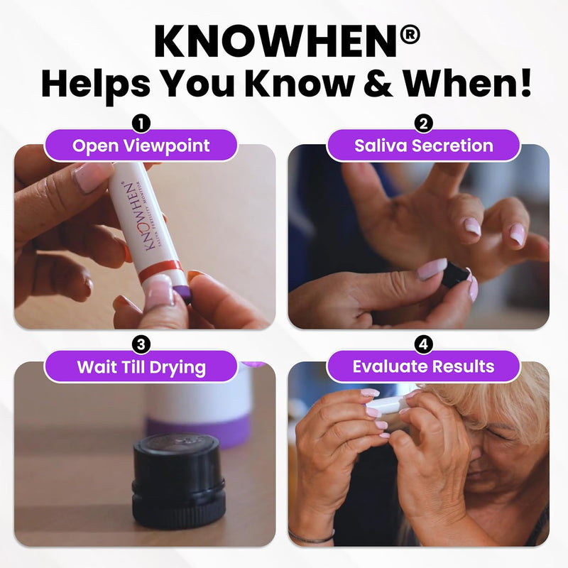 KNOWHEN® Saliva Ovulation Tests Kit – Non-Invasive Ovulation Predictor kit, Unlimited Tests for Fertility Tracking – No Waste, No Urine Mess – Hygienic Ovulation Days Tracker Kit for Family Planning