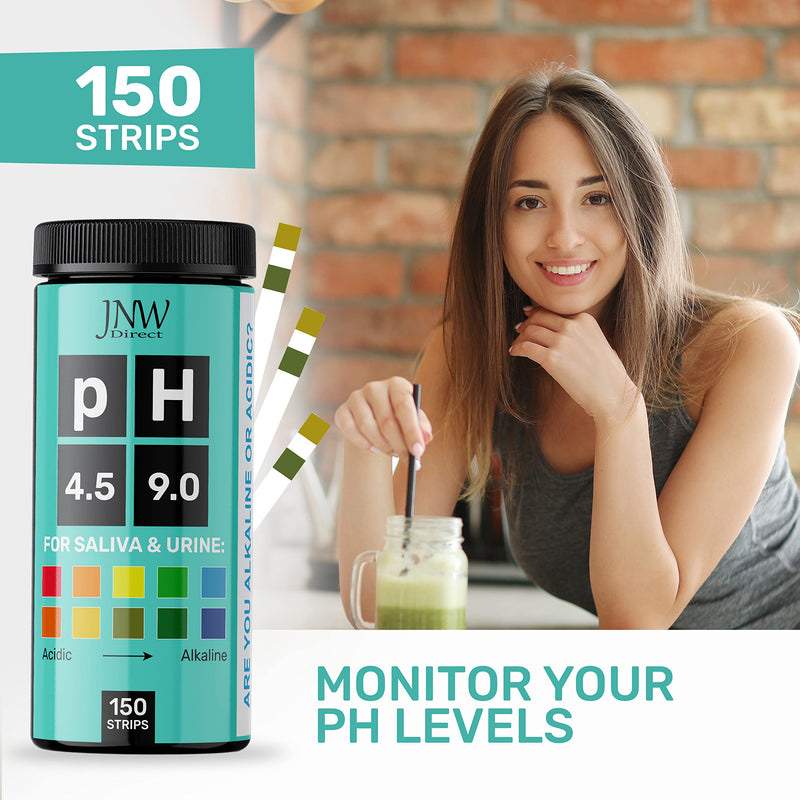 pH Test Strips for Urine and Saliva - 150 Litmus Paper pH Test Strips with Ebook, Quick & Easy pH Level Testing from 4.5-9.0, Ultimate Acidity Test Kit from JNW Direct 4.5-9 pH Test Strips - BeesActive Australia