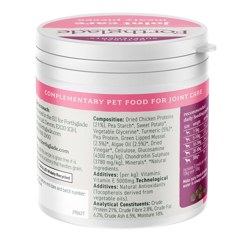 Forthglade Dog Treats, Joint Supplements for Dogs, 300g, Supports Everyday Mobility, Glucosamine & Chondroitin with Green Lipped Mussel, Algae Oil & Turmeric, Natural & Grain Free