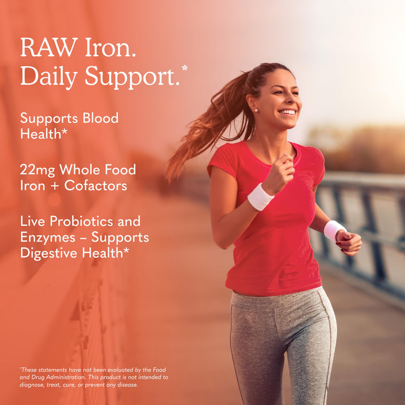 Garden of Life Vitamin Code Raw Iron Supplement - 30 Vegan Capsules, 22mg Once Daily Iron, Vitamins C, B12, Folate, Fruit, Veggies & Probiotics, Iron Supplements for Women, Energy & Anemia Support 1 Count (Pack of 30) Mineral Supplement