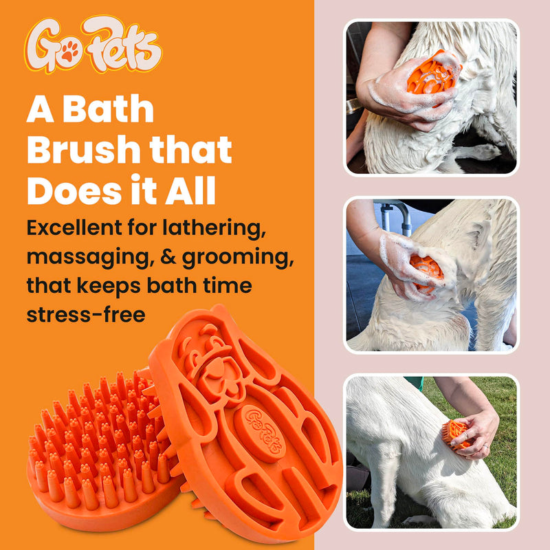 GoPets Curry Comb Bath Brush for Cleaning & Grooming, Silicone Shampoo Scrubber for Shedding & Massage, Pet Bath Supplies for Long & Short Hair Dogs & Cats - BeesActive Australia