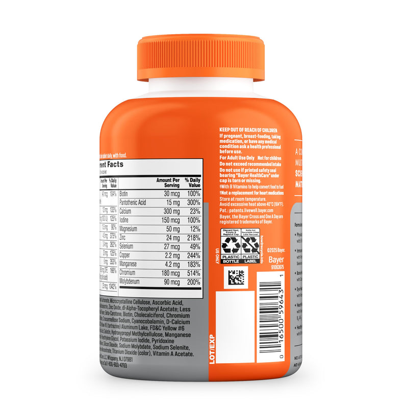 One A Day Multivitamin for Women 50 and Over Tablets, Womens Multivitamin 50 plus with Vitamins D, C, E, Zinc & Biotin, Daily Vitamins for Woman 50+, 200 Ct