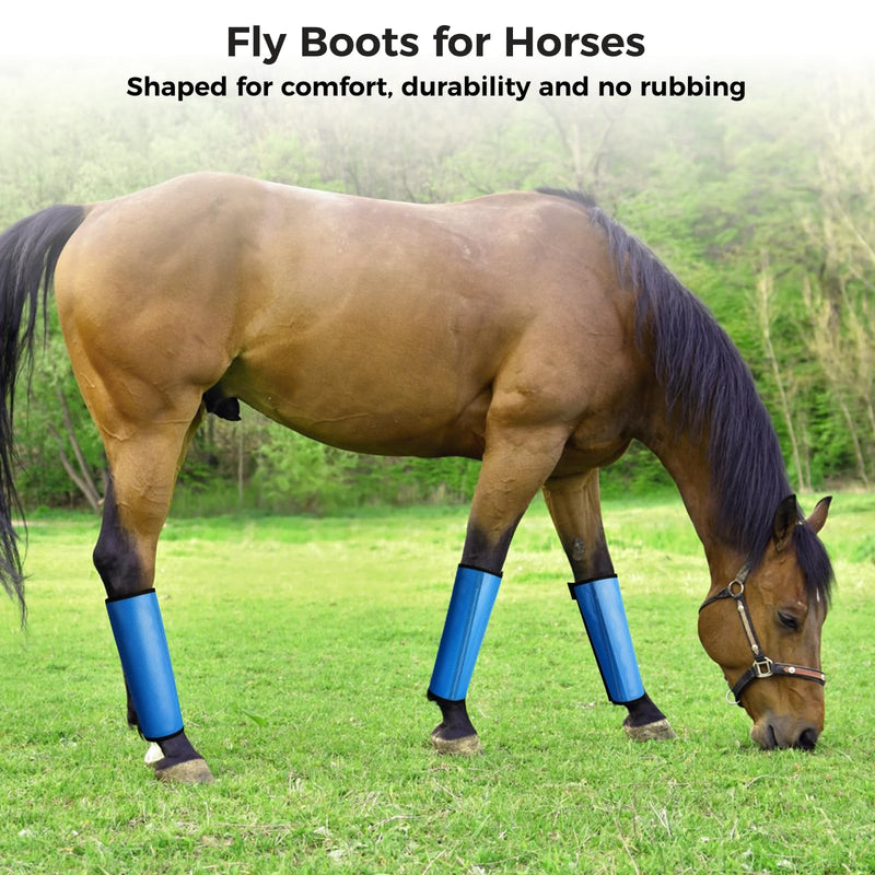 4 PCS Mesh Horse Leg Protectors, Mesh Fly Boots Set for Horses, Mesh Horse Guards Leg Wraps, Anti-Slip Textilene Mesh Fly Boots Horse 4Pcs-Blue - BeesActive Australia