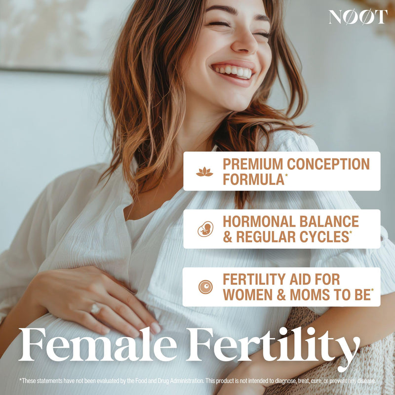NOOT Female Fertility – Conception for Her with Myo-Inositol, D-Chiro Inositol, Shatavari, Vitex & CoQ10, Natural Hormone Balance for Women and Future Moms, Vegan, 60 Capsules - BeesActive Australia